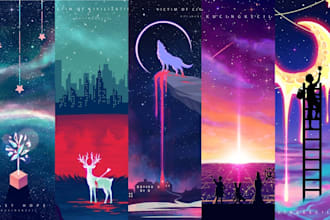 do cover for podcast, music, book with galaxy fantasy theme