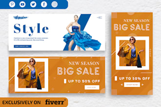design facebook cover, web banner, youtube banner or online ads