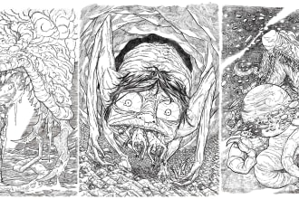 illustrate handmade horror monsters and characters