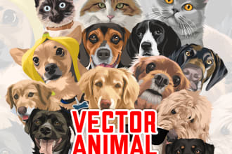 draw vector for animal or any pet in 24 hours
