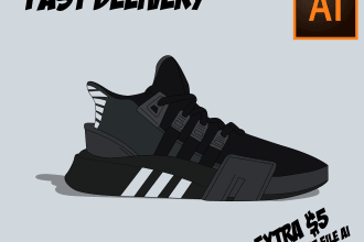 draw your shoes into detailed vector illustrations