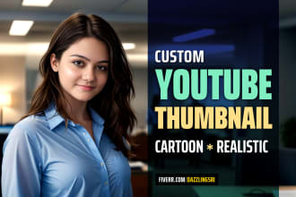 create youtube thumbnail design in cartoon or realistic style