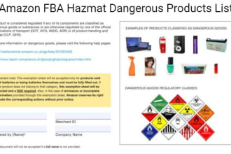 amazon hazmat solution with sds or exemption sheet