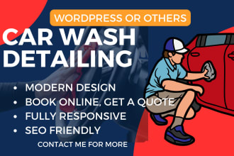 create car wash website development with appointment booking