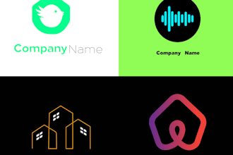 make a unique minimalist and flat logo