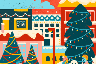 create fun, festive and bold seasonal holiday illustrations
