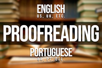 proofread a text for you in english or brazilian portuguese