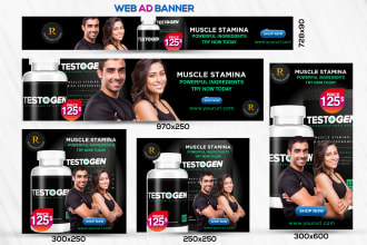 design multi size google adwords banner, display ad banner