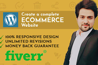 design ecommerce website, wordpress website or  online store