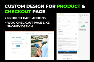 design custom woocommerce product page and checkout page