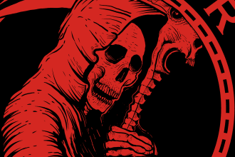 do digital drawn dark art original logo illustration