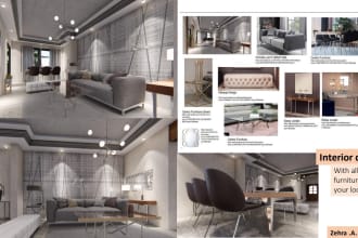 do interior renderings with furniture recommendation