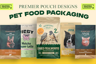 create custom illustrated pet food packaging with standout shelf appeal