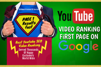 youtube video ranking seo first page on google for local busines and any video