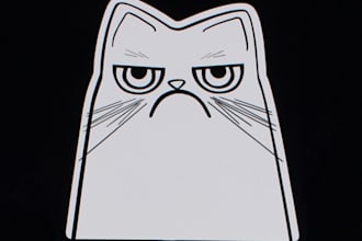 make you a die cut vinyl grumpy cat decal for your car window, laptop, notebook or most any other surface