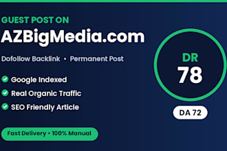publish a guest post on az big media with a dofollow backlink