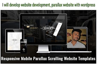 develop website development, parallax website with wordpress