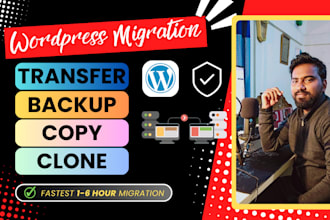 migrate,copy,transfer wordpress website in 6 hours
