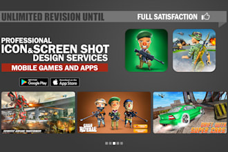 design attractive icon, screen shot for games and apps