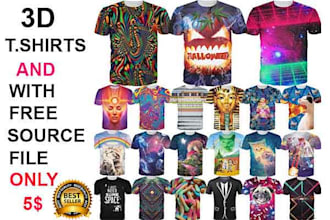 draw 3d t shirt design with your idea within 2 hours