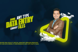 do any type of data entry, convert files within 24 hrs