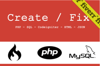 fix bugs errors your PHP sql codeigniter html json script