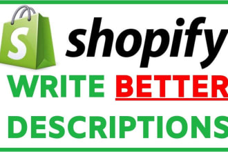 write product description on shopify