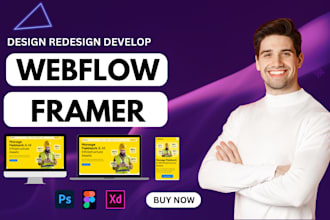 design develop website with webflow or framer, figma to framer, webflow website