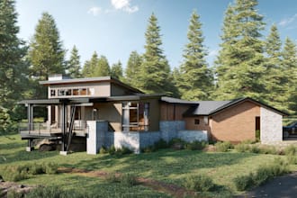 create 3d model and rendering exterior or interior for house