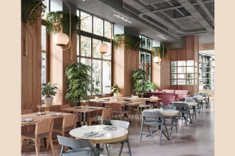modeling 3d rendering interior exterior by 3dsmax, corona