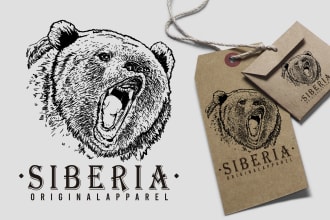 create animal hand drawn and vintage logo