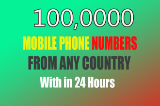 provide you 200,000 phone numbers from any country for SMS marketing
