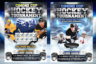 design an attractive hockey sports flyer and poster for your event