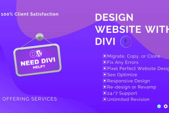 build wordpress website by divi theme divi builder