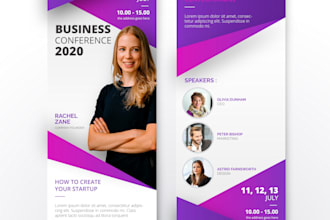 design creative roll up banner for seminar and conference
