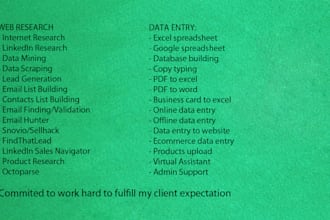 do web research and data entry