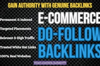 build off page SEO backlinks on high DR ecommerce websites