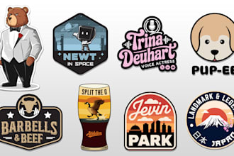 create sticker design patch design badge logo