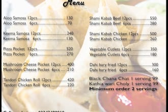 design a price list , check list , rate list within 24 hours