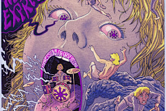 create a fully hand drawn album or single cover