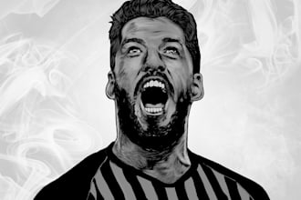 make realistic detailed face illustrations for you