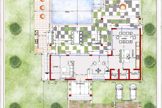 do architectural floor  plan and model for your building