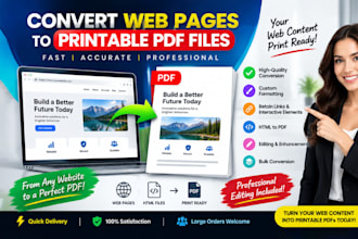 convert web pages into printable PDF files