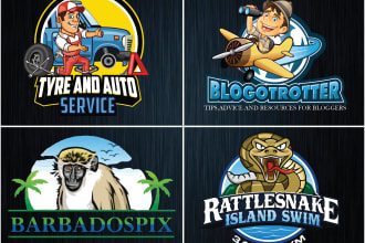do a unique mascot, cartoon, podcast, and caricature logo