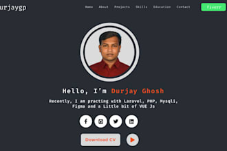 create a stunning portfolio website, personal resume, wordpress personal website