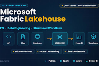 set up microsoft fabric lakehouse for data engineering etls and  power bi