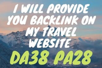 provide a backlink on my travel website da38 pa28