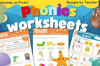 design phonics worksheets or flashcards that children love