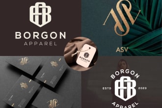 design minimal modern monogram symbolic initials text logo