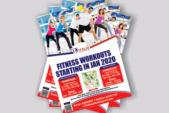 design outstanding gym flyer or fitness flyer